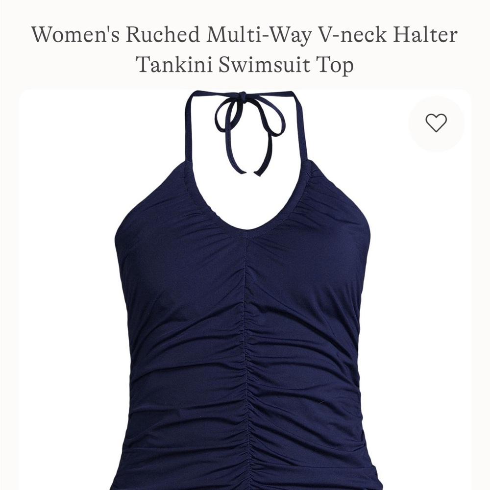 Lands' End Navy Halter Tankini Top